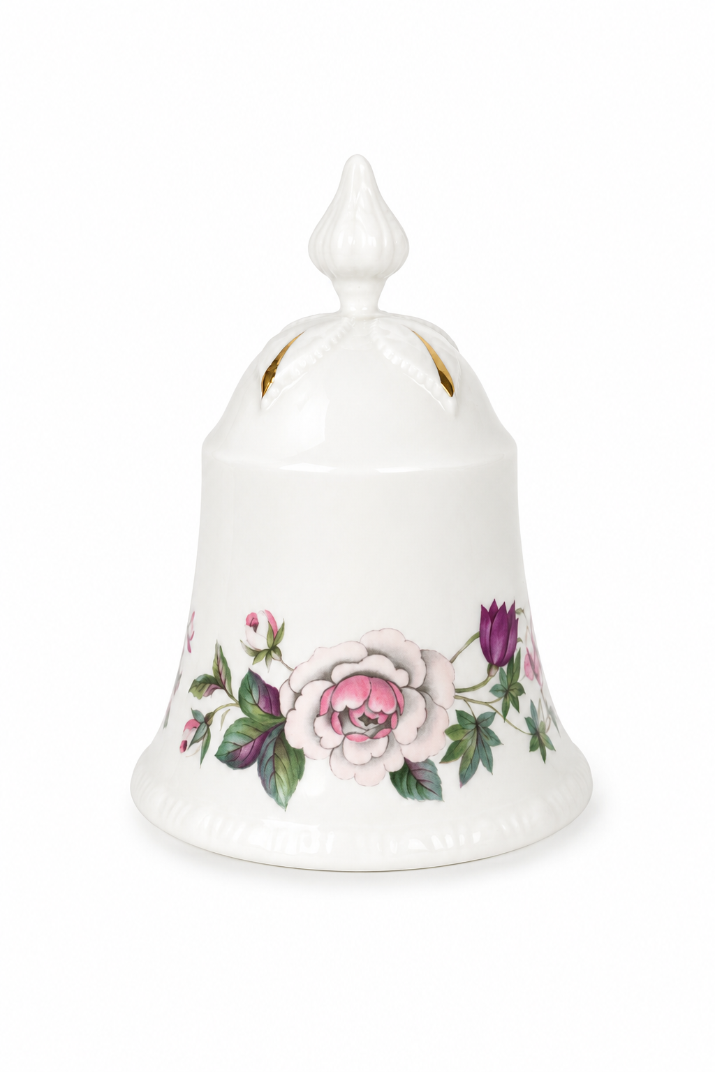 Vintage Danbury Mint Fine Bone China Bell | Made in England | Floral Collectible Bell