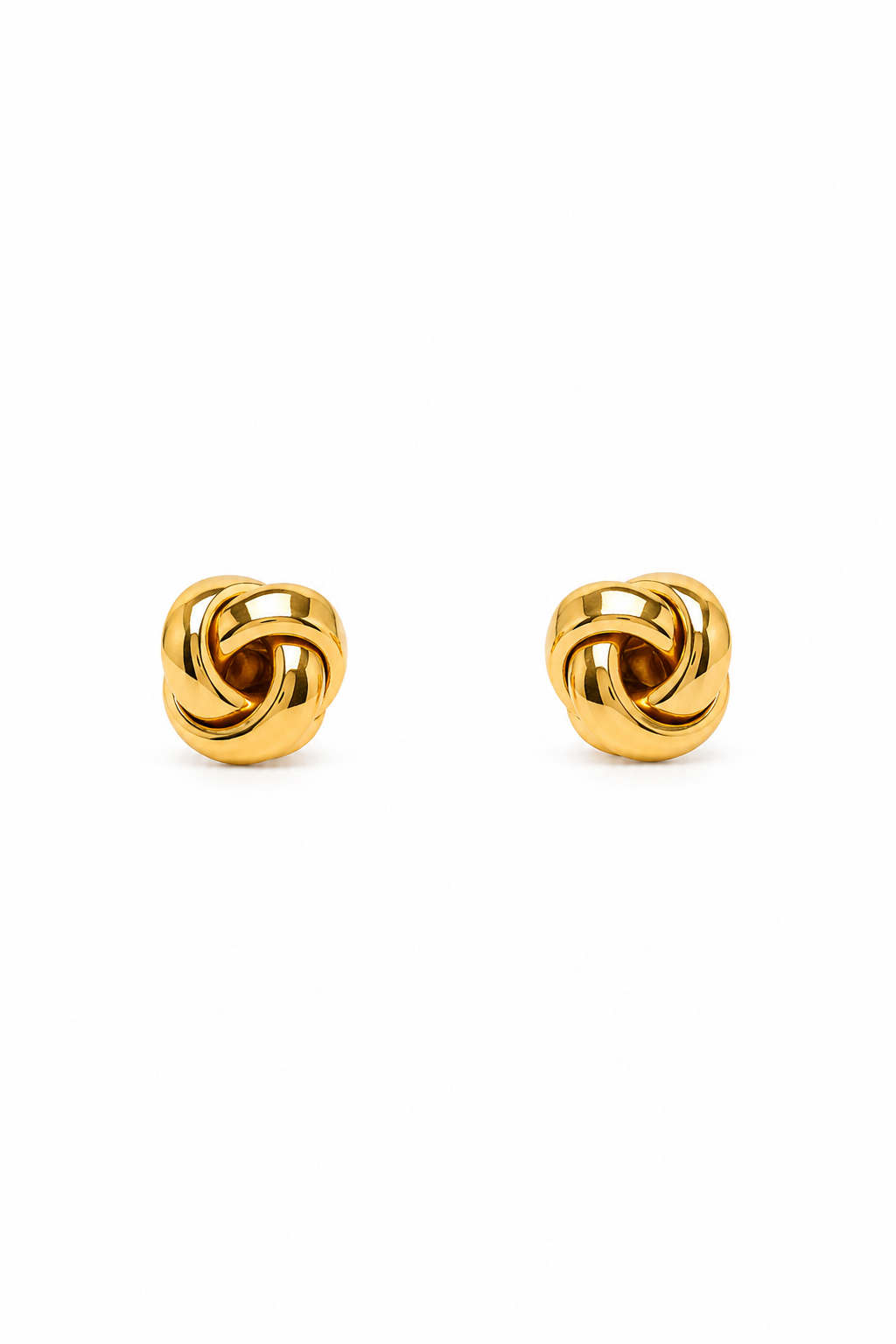 Vintage 1980s Signed Napier Gold Tone Love Knot Omega Back Clip-On Earrings | Classic Designer Earrings | ½”