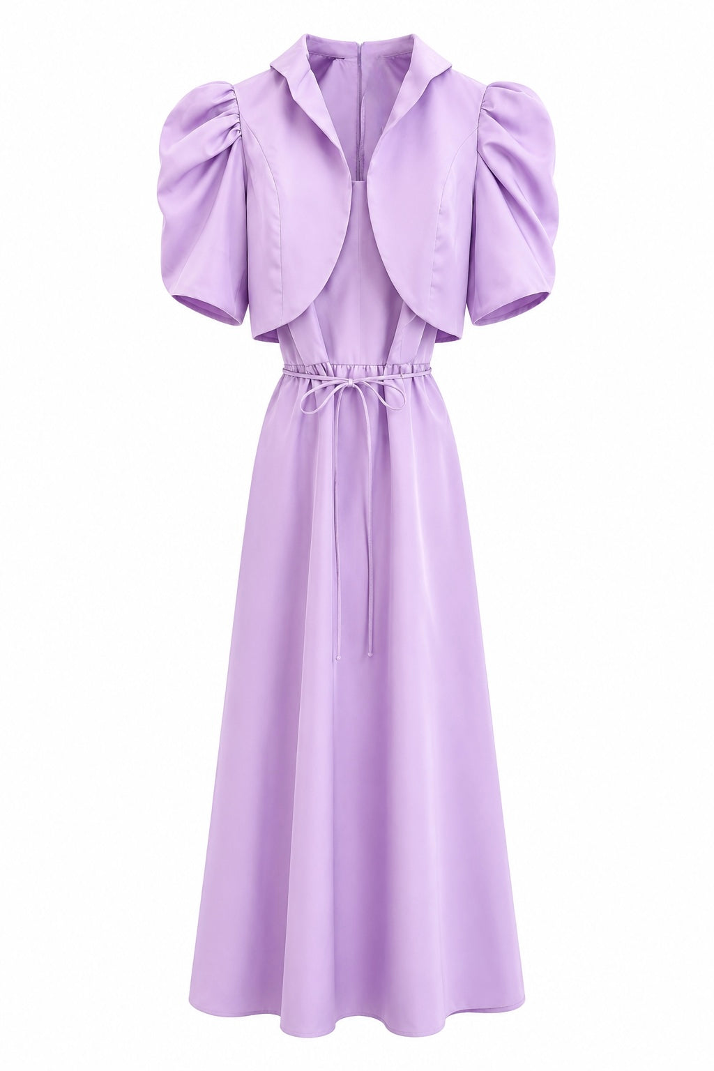 Vintage 1980s Lavender Puff Sleeve Bridesmaid Gown | NWT Prom Dress with Bolero Jacket | Size XS/S