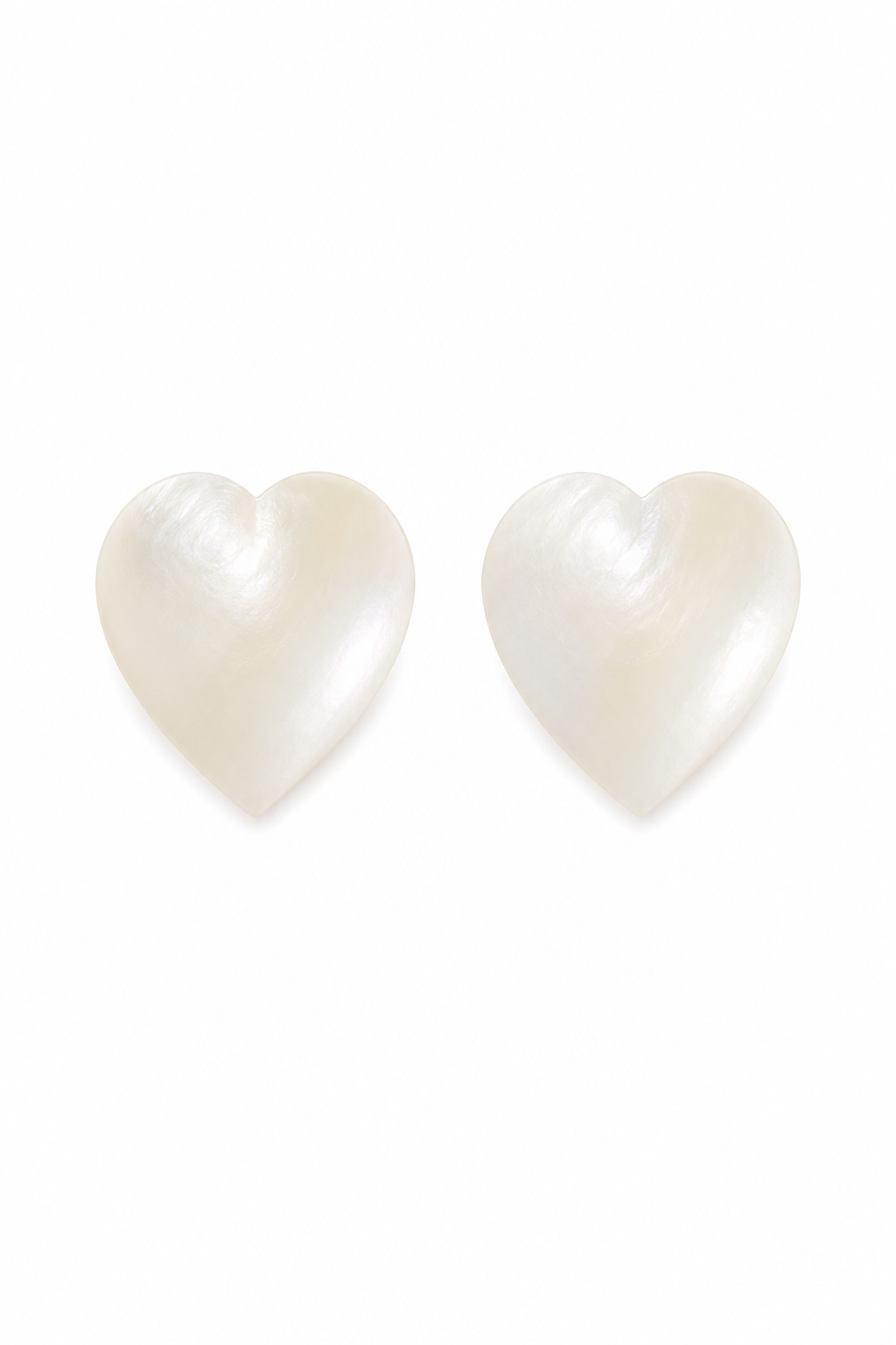 Vintage 1980s White Heart Clip-On Earrings Resin Statement Jewelry