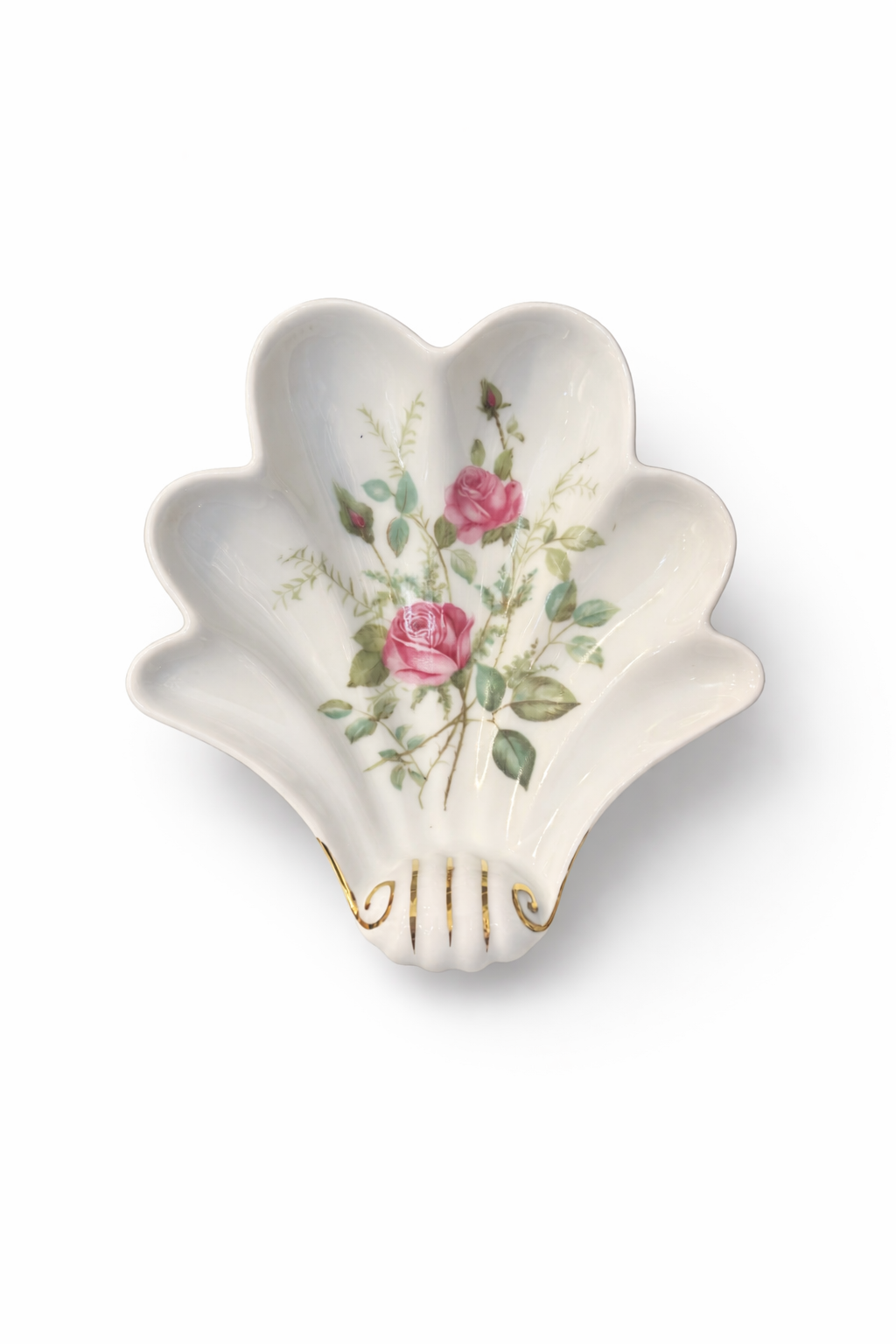 Vintage Mitterteich Bavaria Leaf-Shaped Plate (1940s–1960s) | Porcelain Trinket Dish, Germany