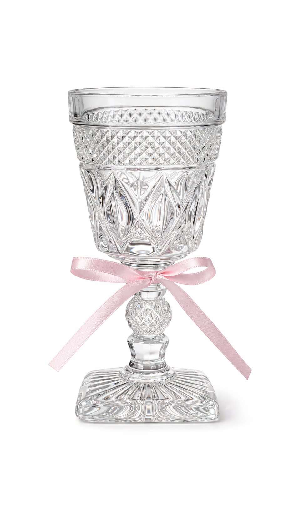 1930s Imperial Cape Cod Glass Goblets | Set of 4, Vintage Pressed Glass Stemware