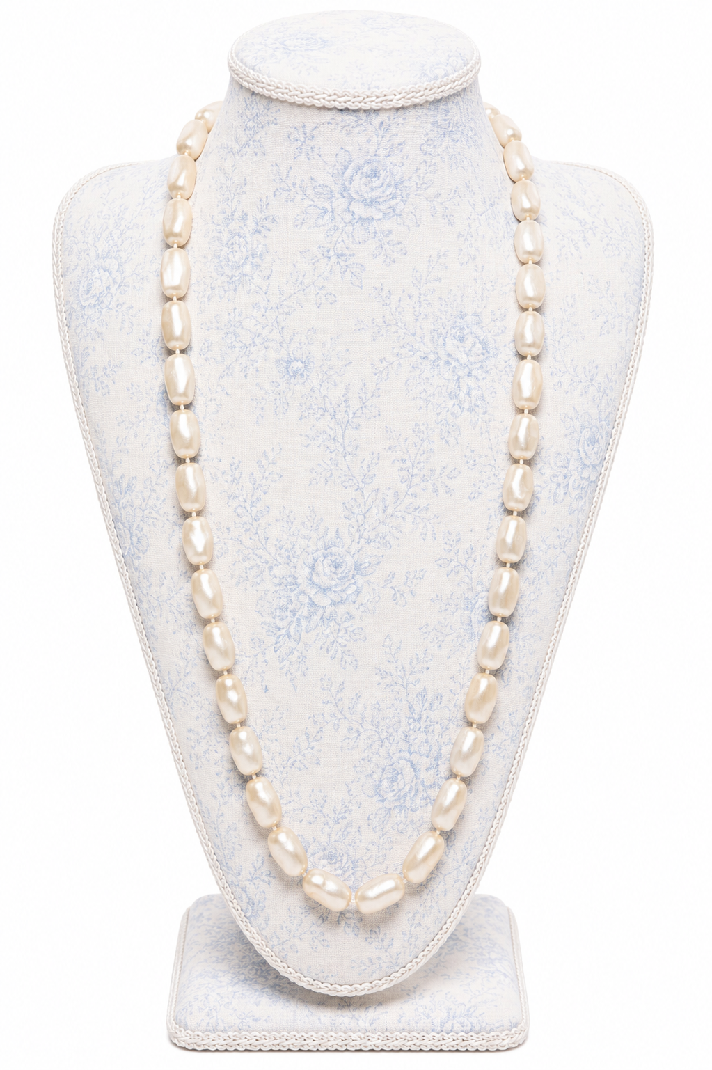 Vintage 1970s Faux Baroque Pearl Nugget Necklace – Cream Endless Opera Length Strand