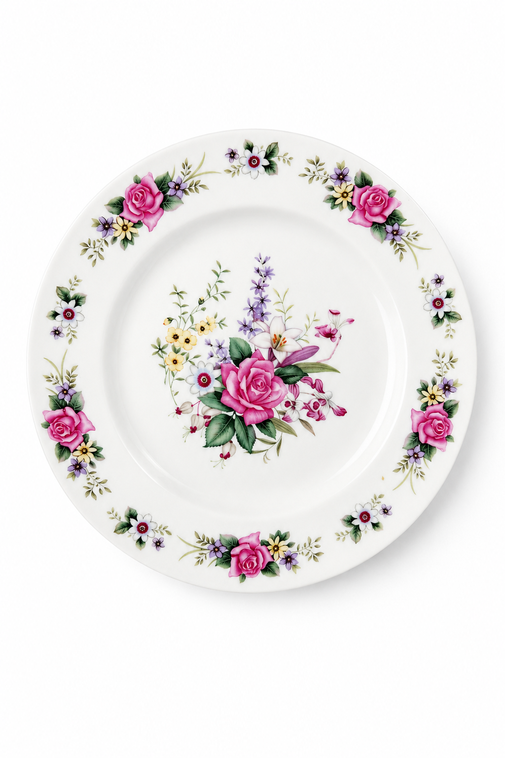 Vintage Floral Rose Accent Plate | Cottagecore Wall Décor | Pink Rose Jewelry Trinket Plate