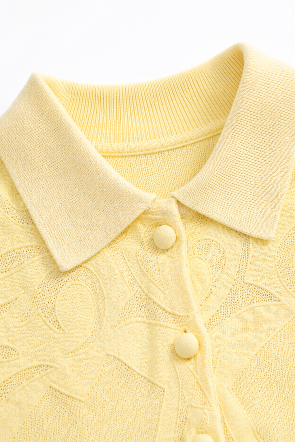 Vintage Lemon Yellow Cotton Dress | Preppy Collared Midi Dress with Pockets | Size 12 (Best Fits S/M)
