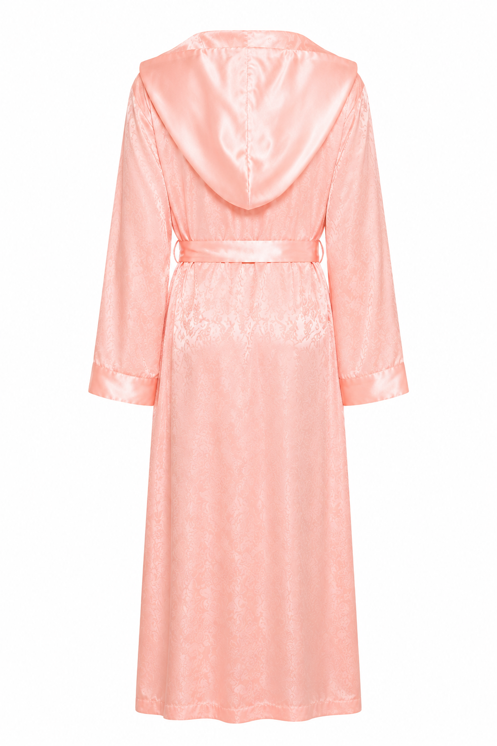 Vintage Victoria’s Secret Pink Satin Hooded Robe | Long Floral Jacquard Lounge Robe | Romantic Y2K Sleepwear | Size M/L