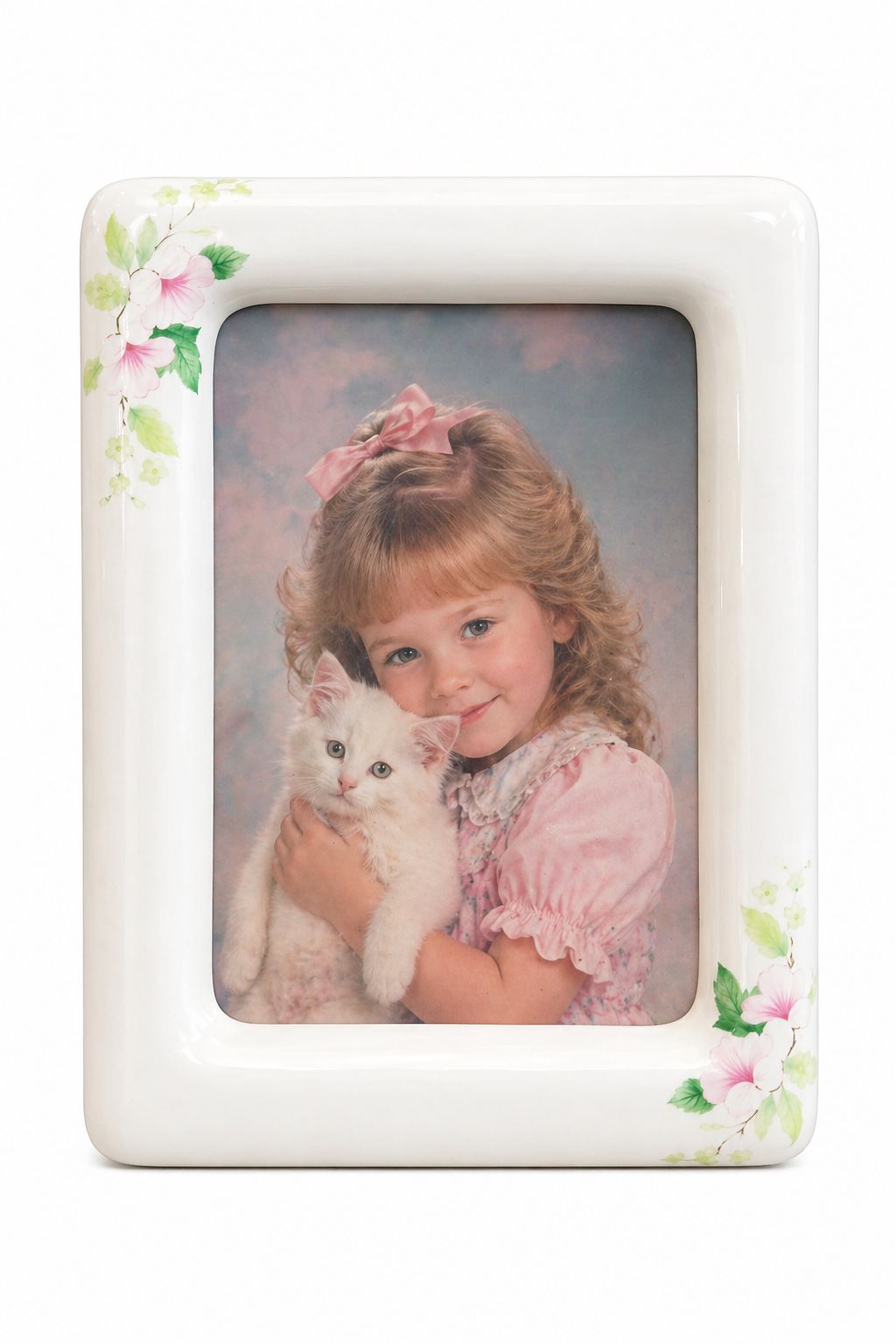 Vintage Floral Ceramic Picture Frame | Romantic Cottagecore Photo Frame Décor