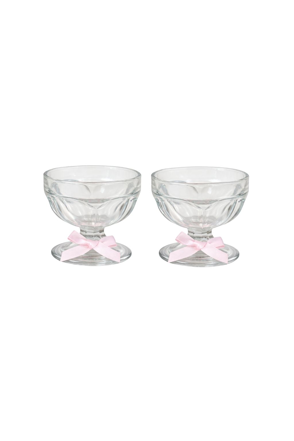 Petite Vintage Glass Ice Cream Coupes | Mini Dessert Bowls (Set of Two)