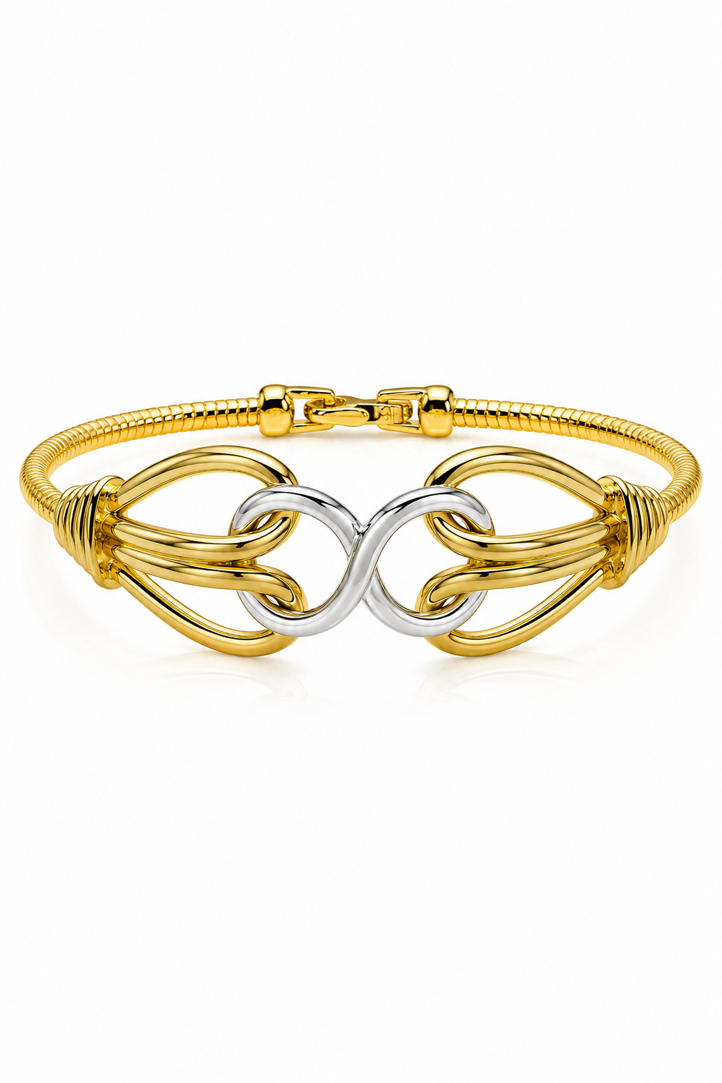 Vintage Gold-Tone Two-Tone Infinity Link Bracelet