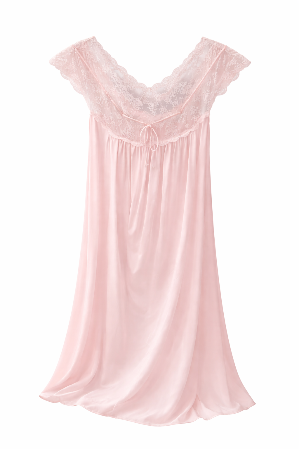 Vintage Baby Pink Lace Nightgown | Romantic Sheer Slip Dress, Soft Feminine Lingerie L/XL