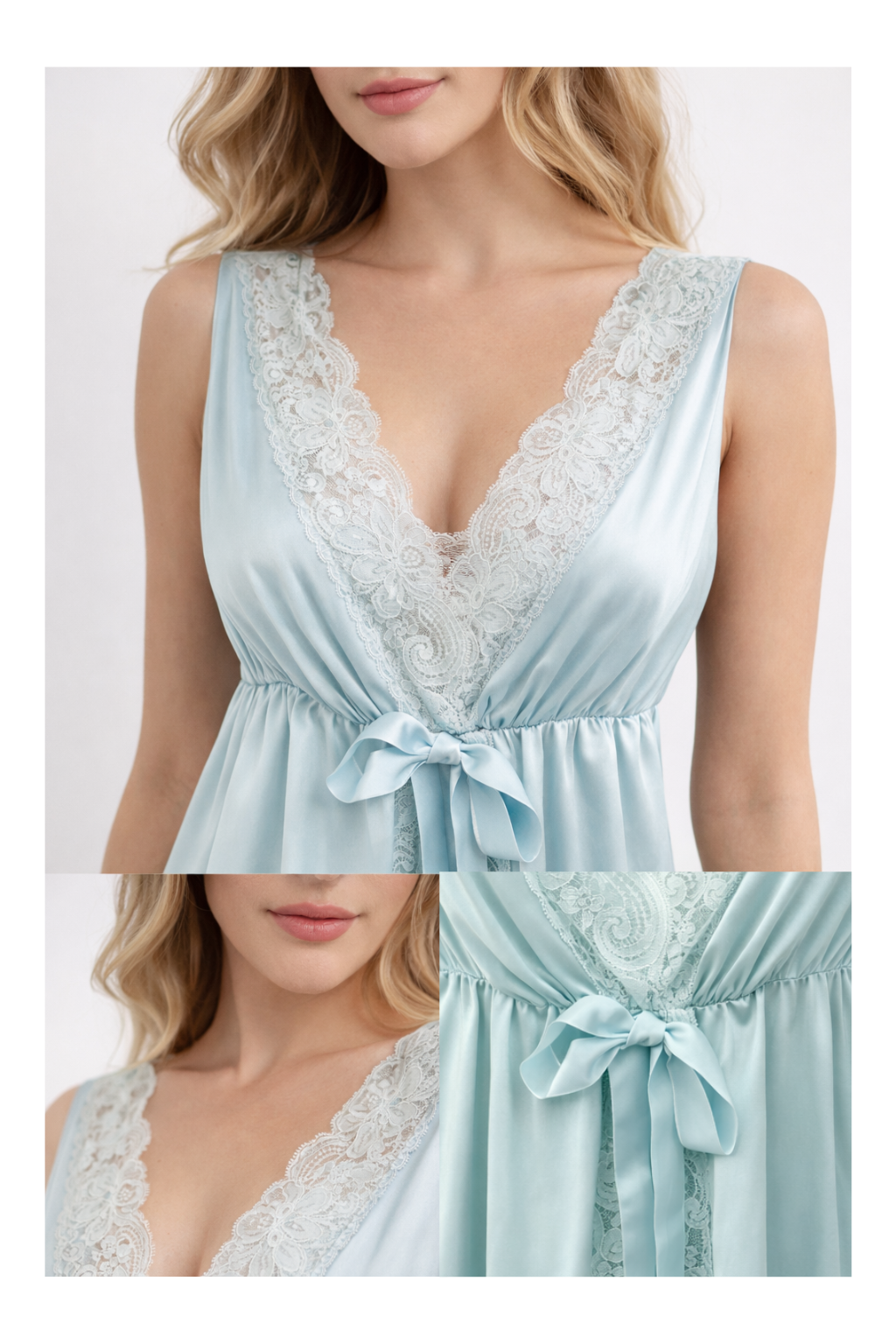 Baby Blue Daydream | Vintage Lorraine Nylon Camisole Top (XS)