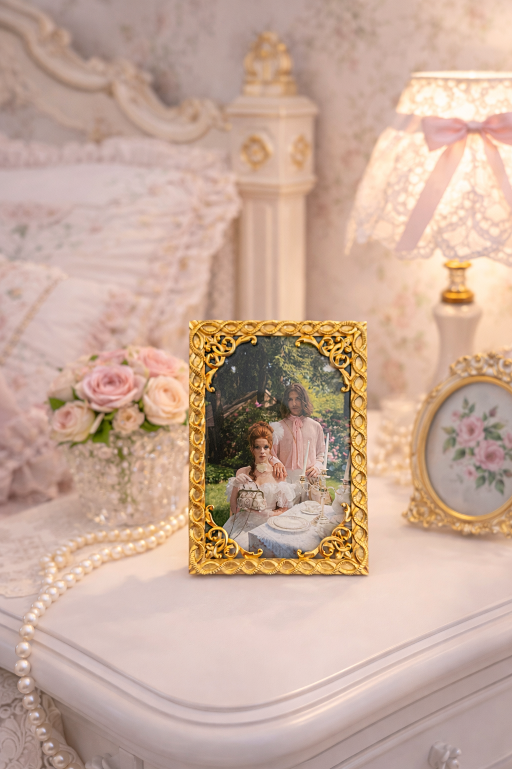 Vintage Solid Brass Picture Frame (1970s–1990s) | Ornate Hollywood Regency / Victorian Style, Gold Frame