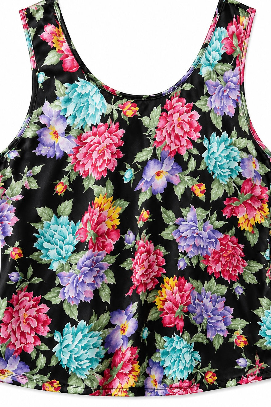 Shannon Marie Vintage Floral Pajama Set | 1980s–1990s Two-Piece Sleepwear | Medium