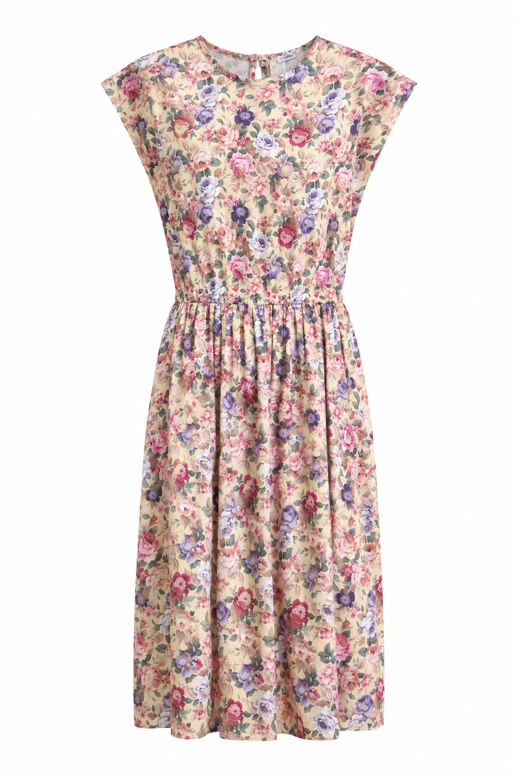 Vintage 1980s–90s Floral Midi Dress | Romantic Cottagecore Prairie Dress | Size 12 (Best Fits S–L)