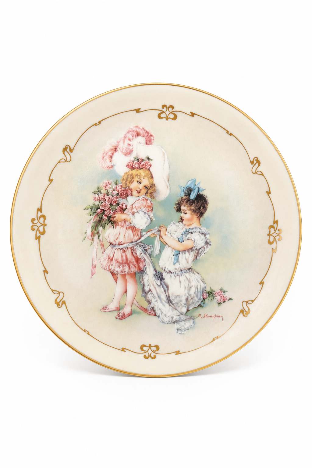 Vintage 1989 Hamilton Collection “Playing Bridesmaid” Collector Plate Maud Humphrey Bogart Little Ladies Series