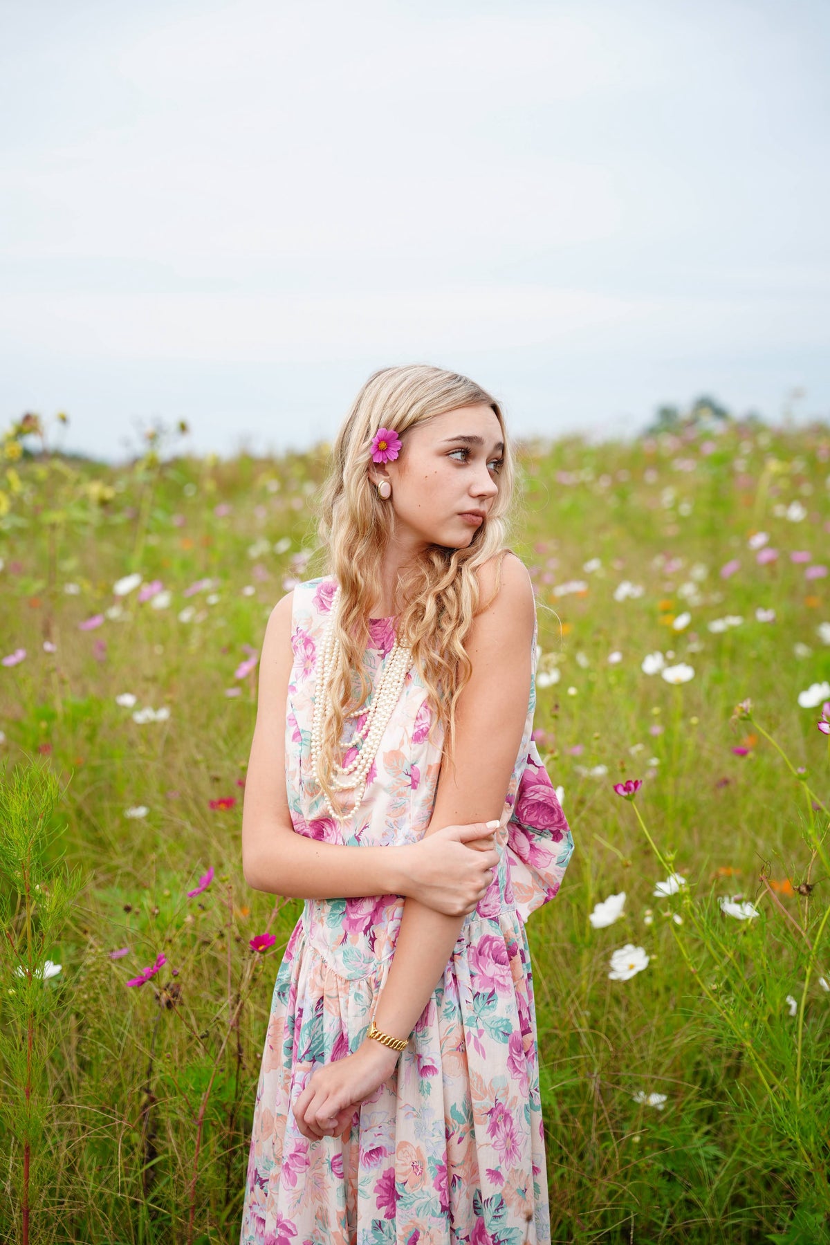 California Garden Party | Vintage All That Jazz Floral Bow Dress (Made in USA, Small)