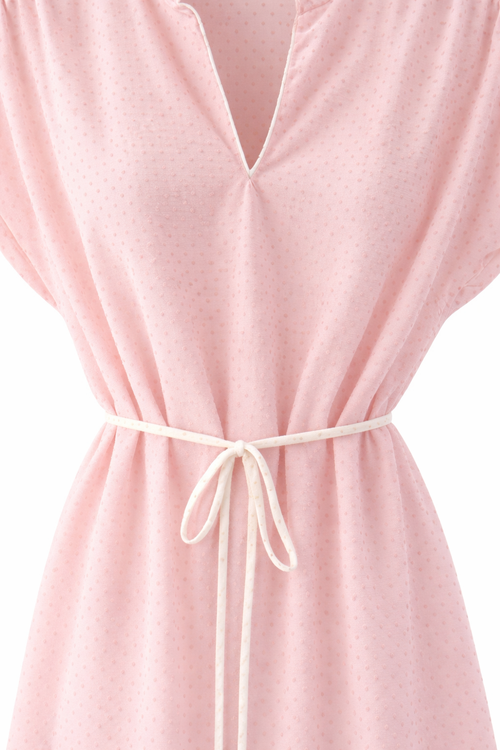 Vintage Pink Polka Dot Sheer Dress (Made in USA, 14P)