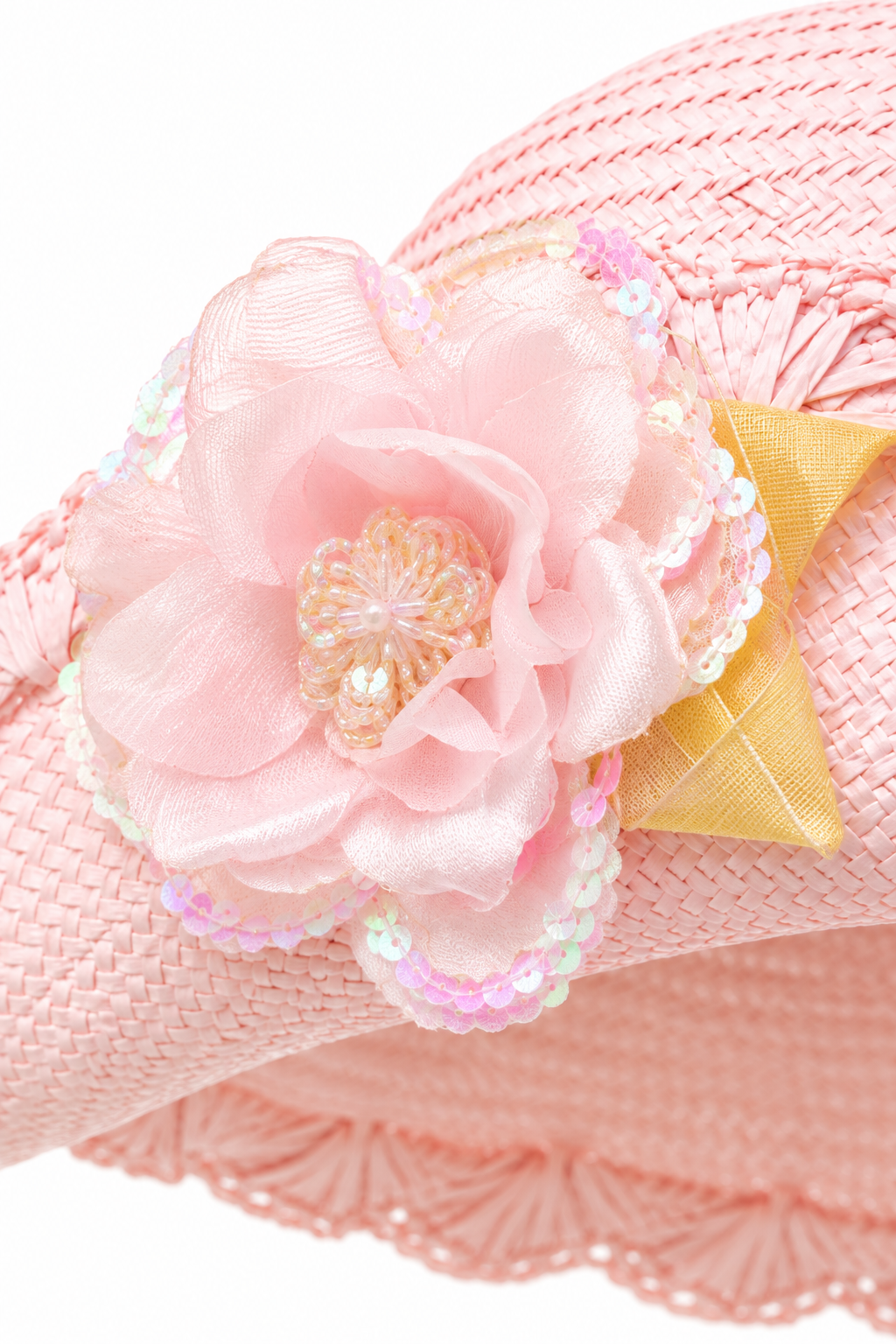 Romantic Pink Floral Wide-Brim Hat – Vintage-Inspired Cowgirl Hat
