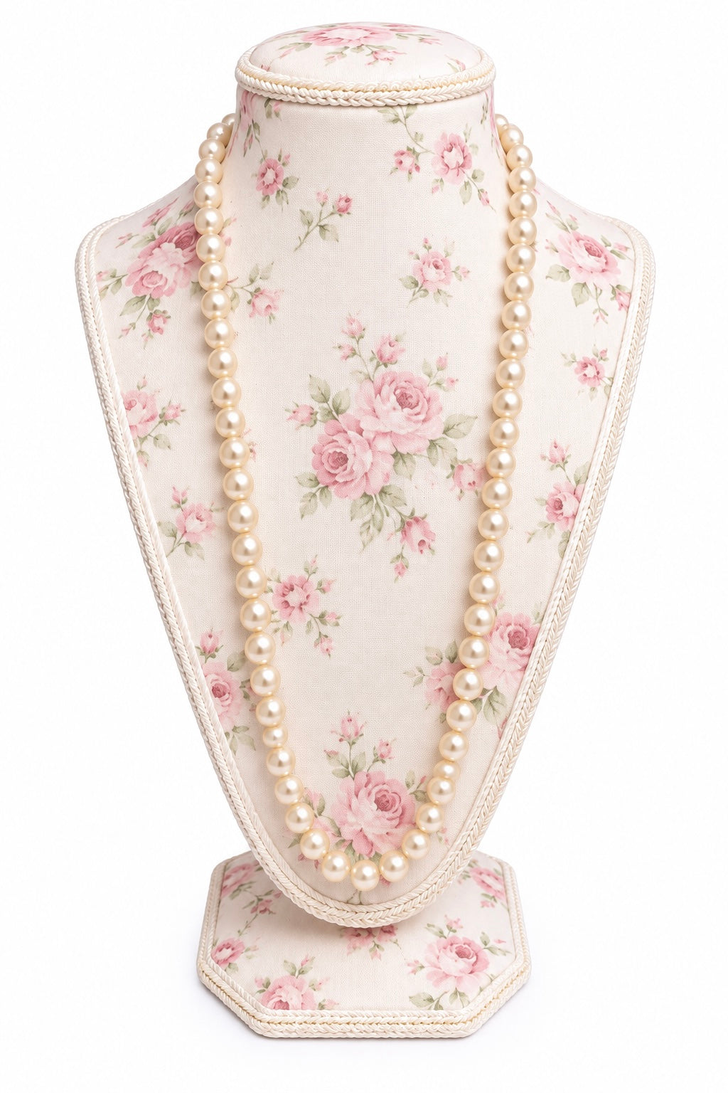 Classic Ivory White Faux Pearl Long Beaded Necklace | Elegant Statement Jewelry