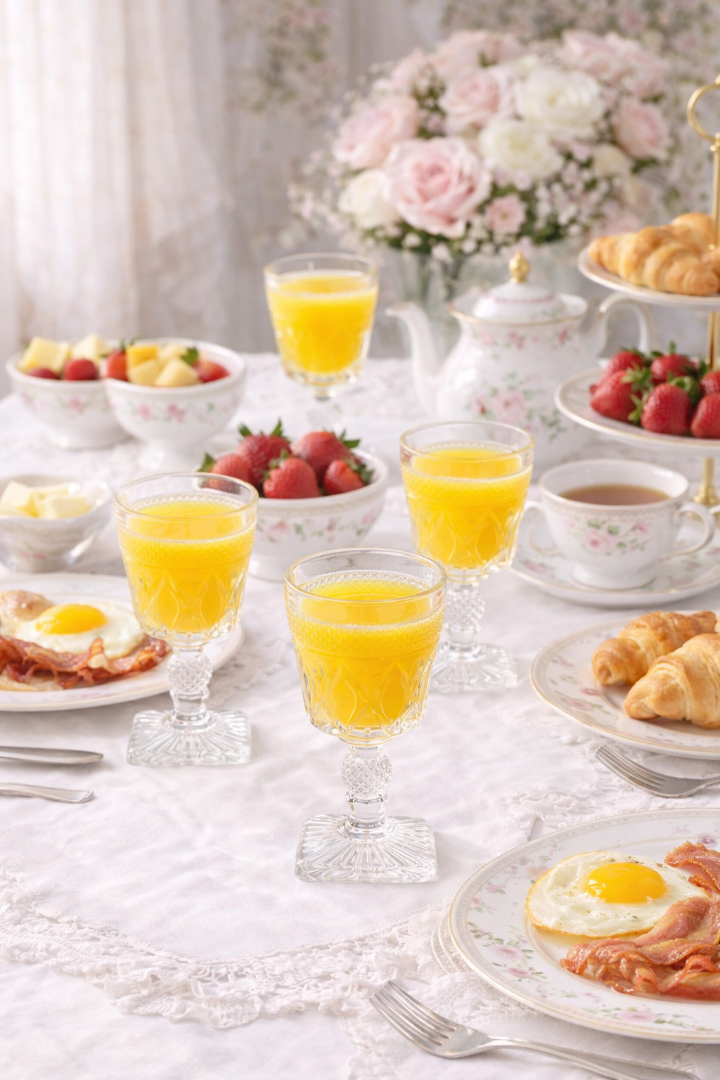 1930s Imperial Cape Cod Glass Goblets | Set of 4, Vintage Pressed Glass Stemware