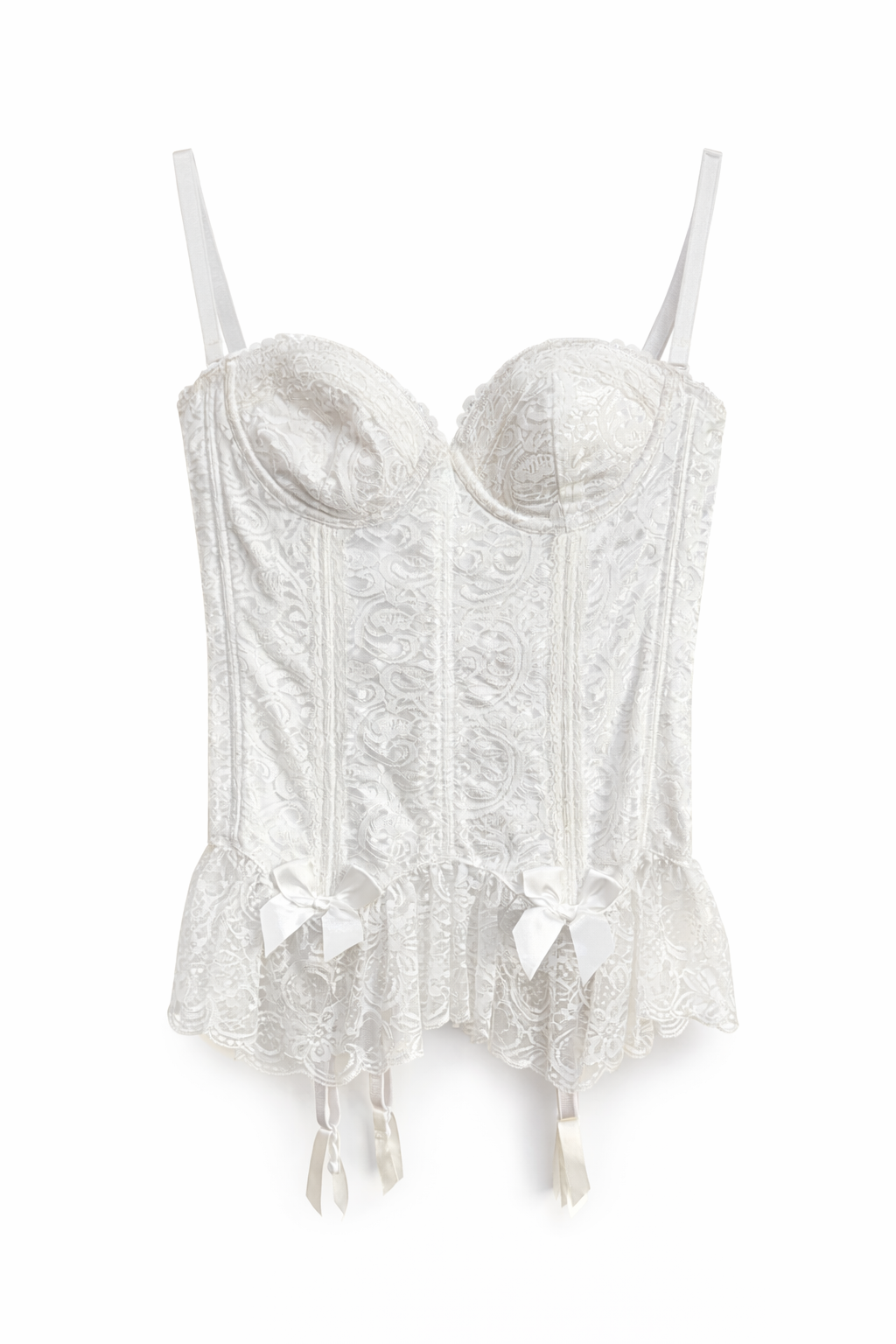 Ivory Lace Ribbon Corset Top