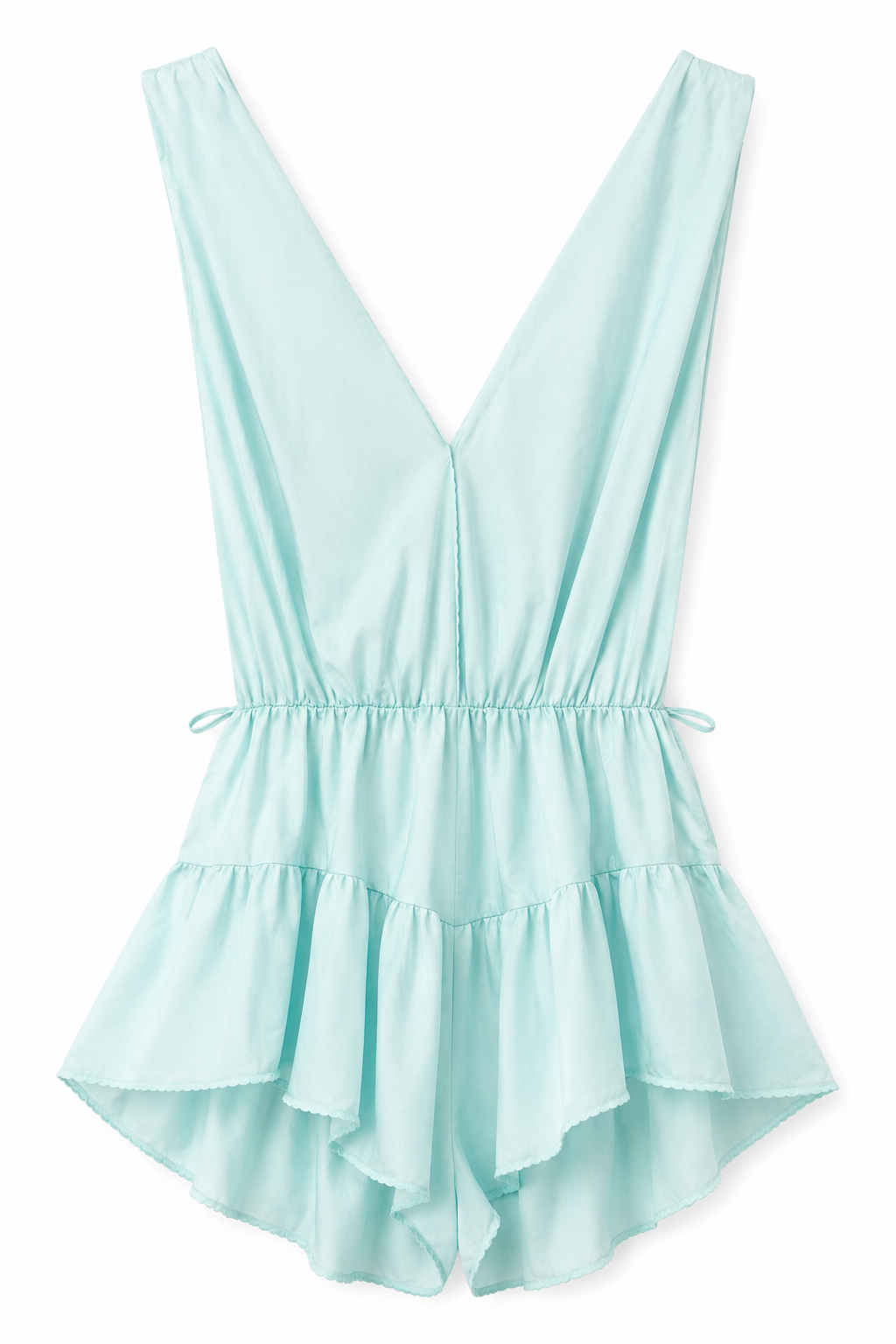 Vintage JCPenney Aqua Nylon Teddy Romper | Fairycore Lingerie | Vintage Sleepwear | Size Small