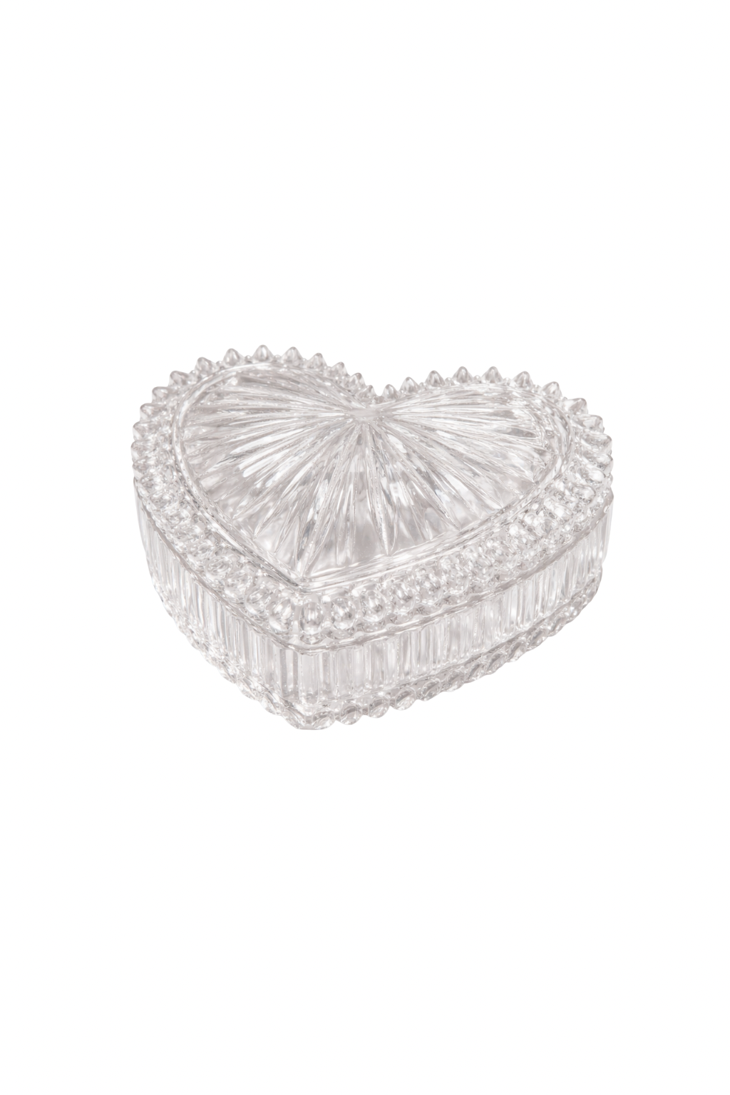 Petit Cœur | Vintage Heart-Shaped Glass Trinket Box, Romantic Jewelry Keepsake