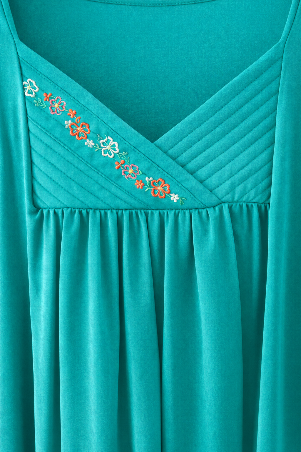 Vintage Emerald Nightgown | Soft Romantic Slip Dress (XS–S)
