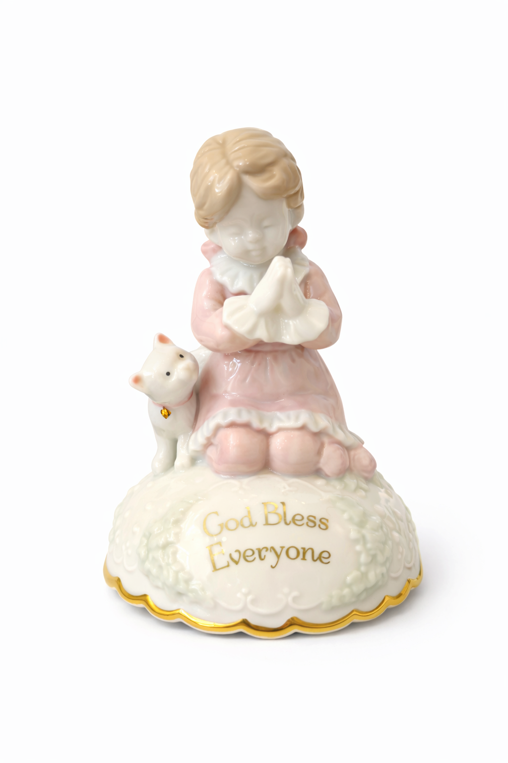 “God Bless Everyone” Praying Girl Music Box Figurine | Vintage San Francisco Music Box