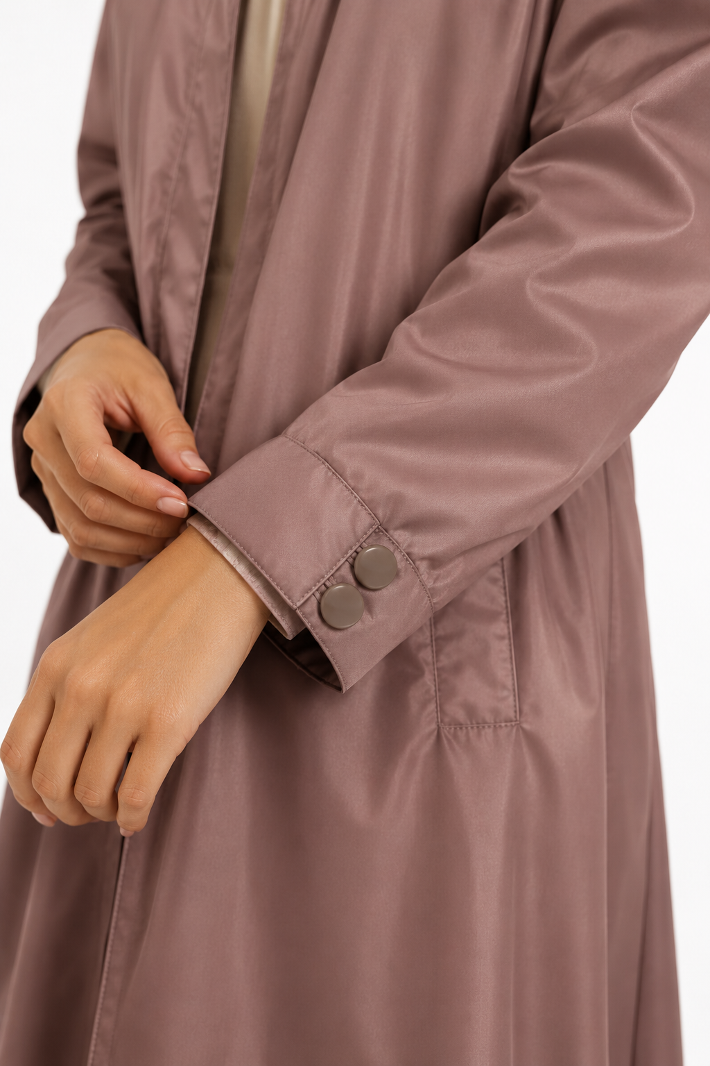 Vintage Objective Belted Maxi Trench Coat with Waist Tie | Long Mauve Rain Coat | Size 14 (Large)