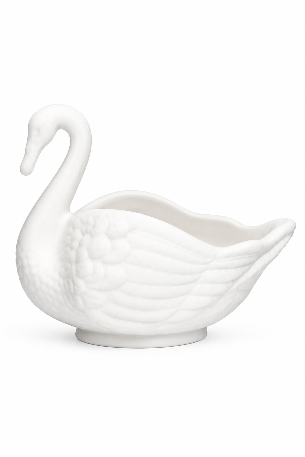 Vintage 1950s Imperial Glass White Milk Glass Swan Dish | Mid-Century Swan Planter | Cottagecore Vanity Decor | Trinket Bowl