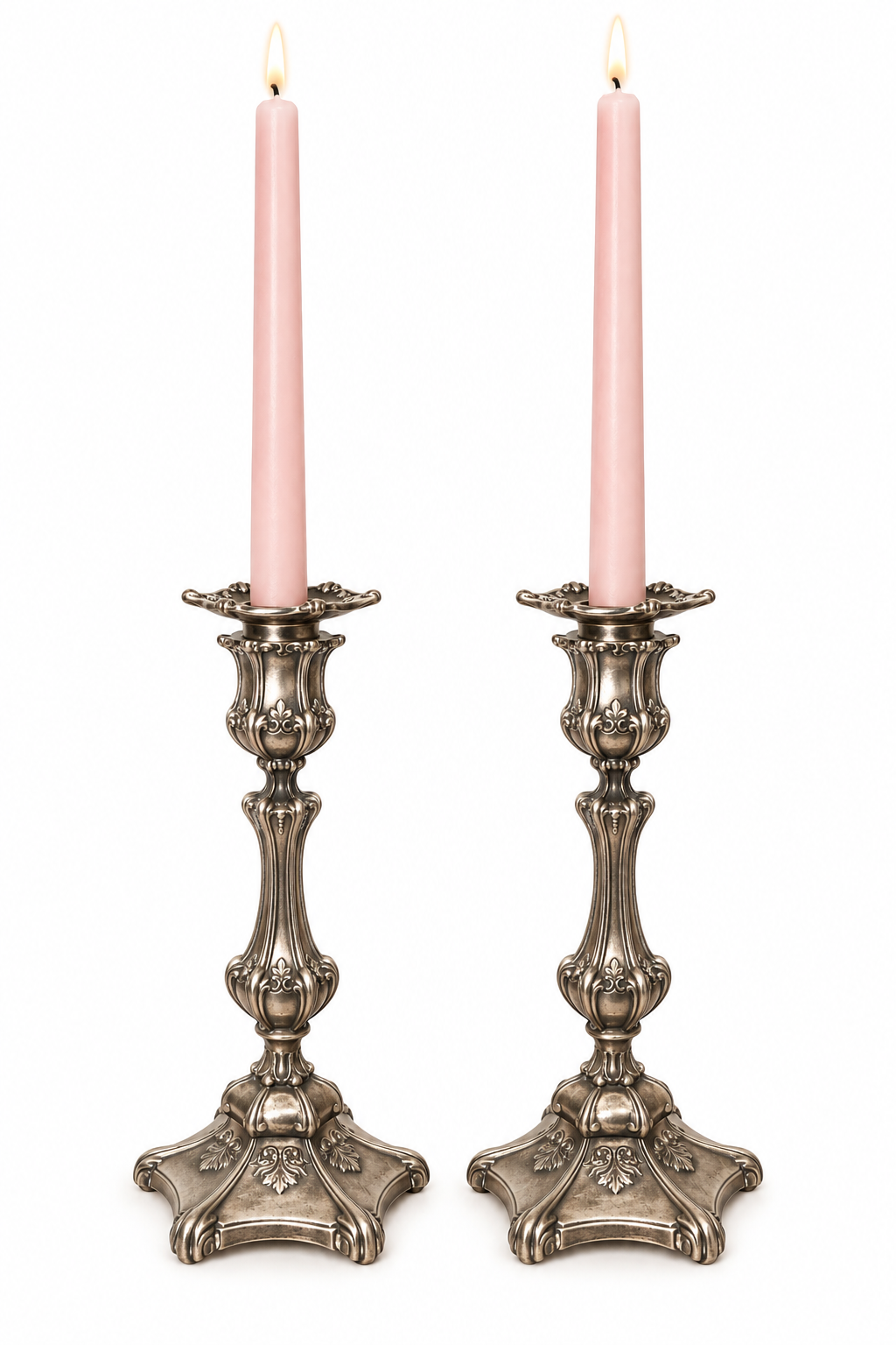 Antique 1902–1915 Wilcox Silver-Plated Ornate Candlestick Pair – Meriden CT #8521