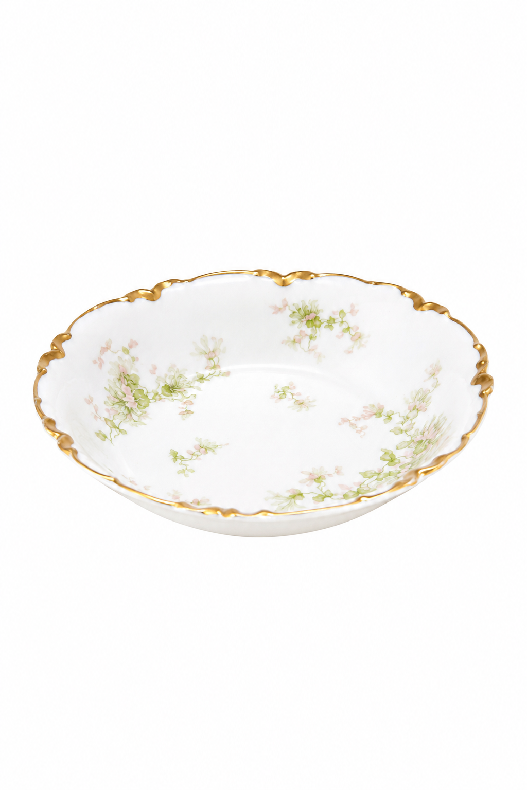 Antique Haviland Limoges France Porcelain Floral Jewelry Dish | Hand-Painted Vanity Plate | c. 1889–1930s