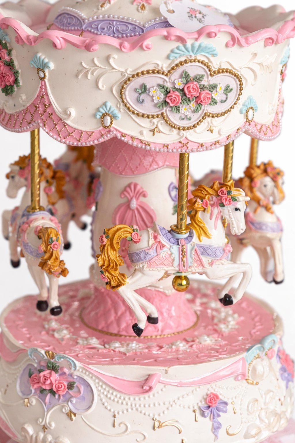 Vintage Rococo Musical Carousel | Hand-Crank Spinning Horse Music Box (RARE)