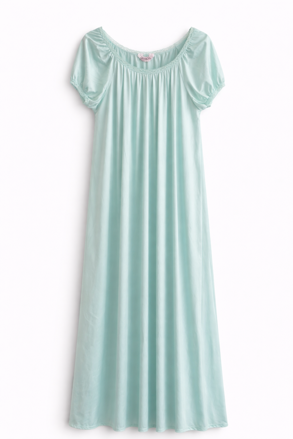 Seafoam Dream Vanity Fair Nightgown | Vintage Teal Lounge Gown (L)