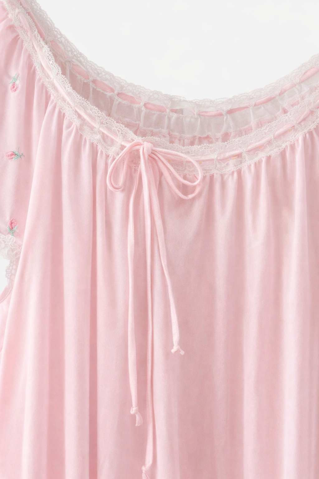 Blushing Rosebud | Vintage Pink Embroidered Nightgown (Made in USA)