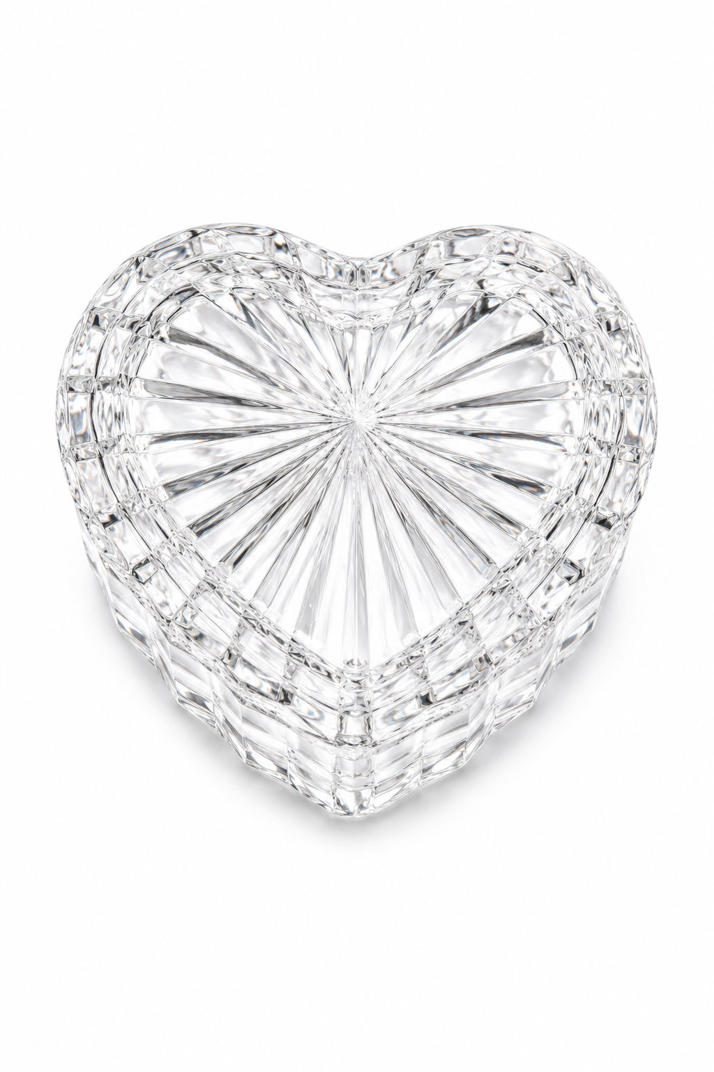 Vintage Heart-Shaped Glass Trinket Box with Lid | Crystal Style Jewelry Box | Romantic Vanity Storage | Cottagecore Keepsake Box