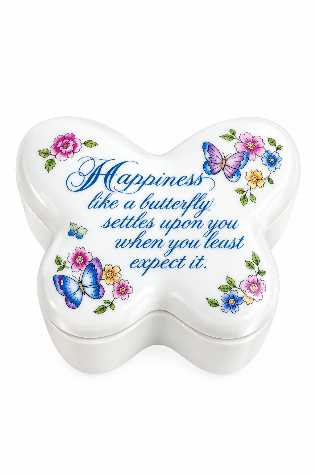 Vintage 1974 Avon “Butterfly Fantasy” Porcelain Small Trinket Box