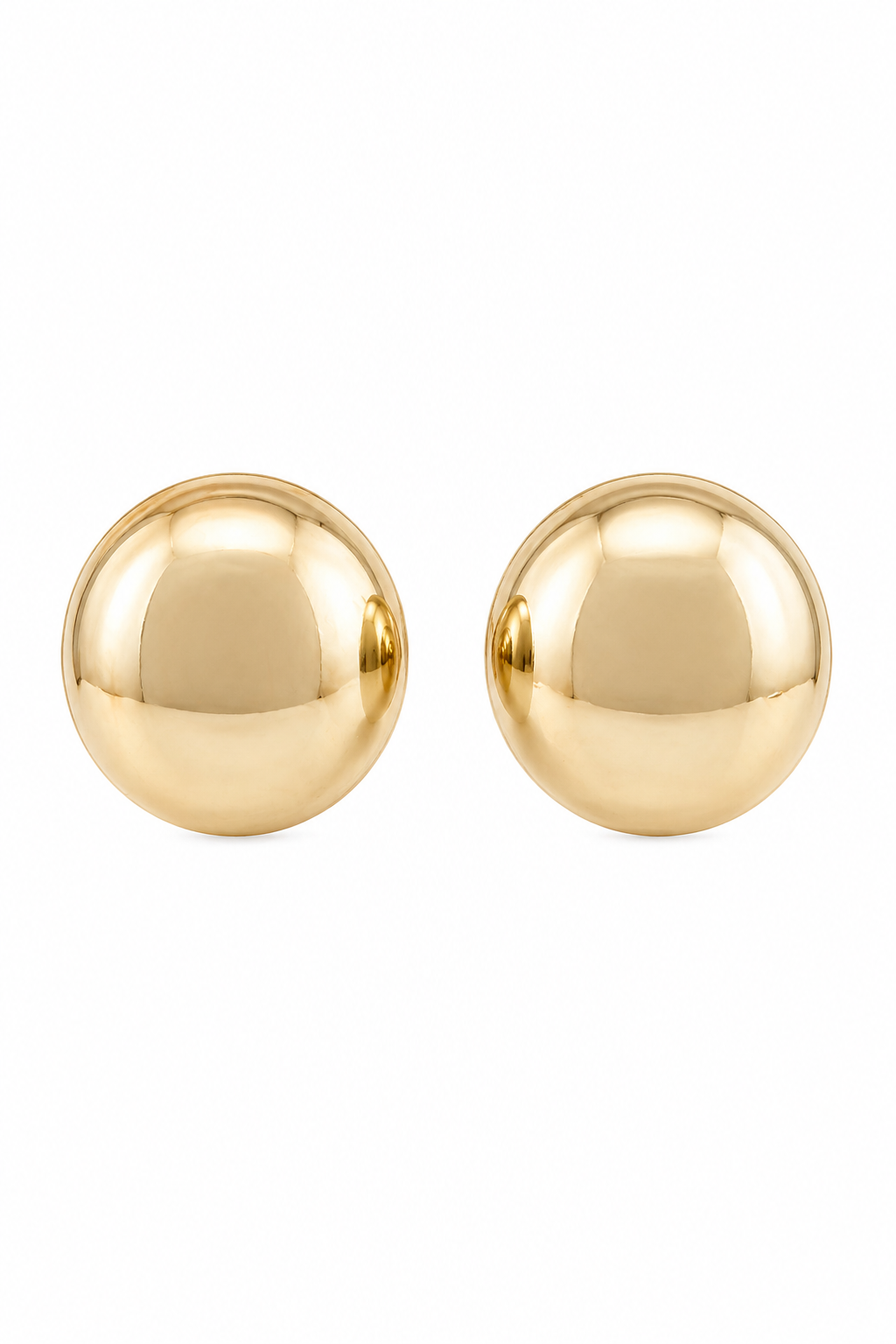 Vintage Gold Tone Dome Clip-On Earrings | Classic Round Statement Earrings