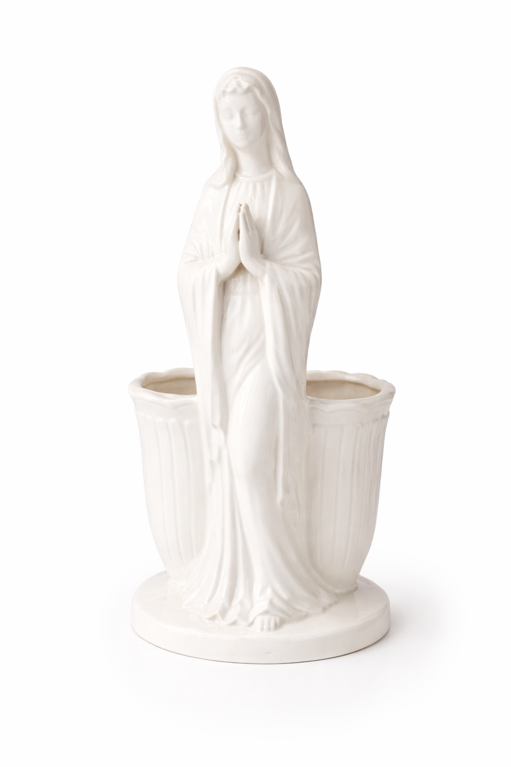 Vintage 1950s Virgin Mary Planter Statue | Mid-Century Religious Garden Planter