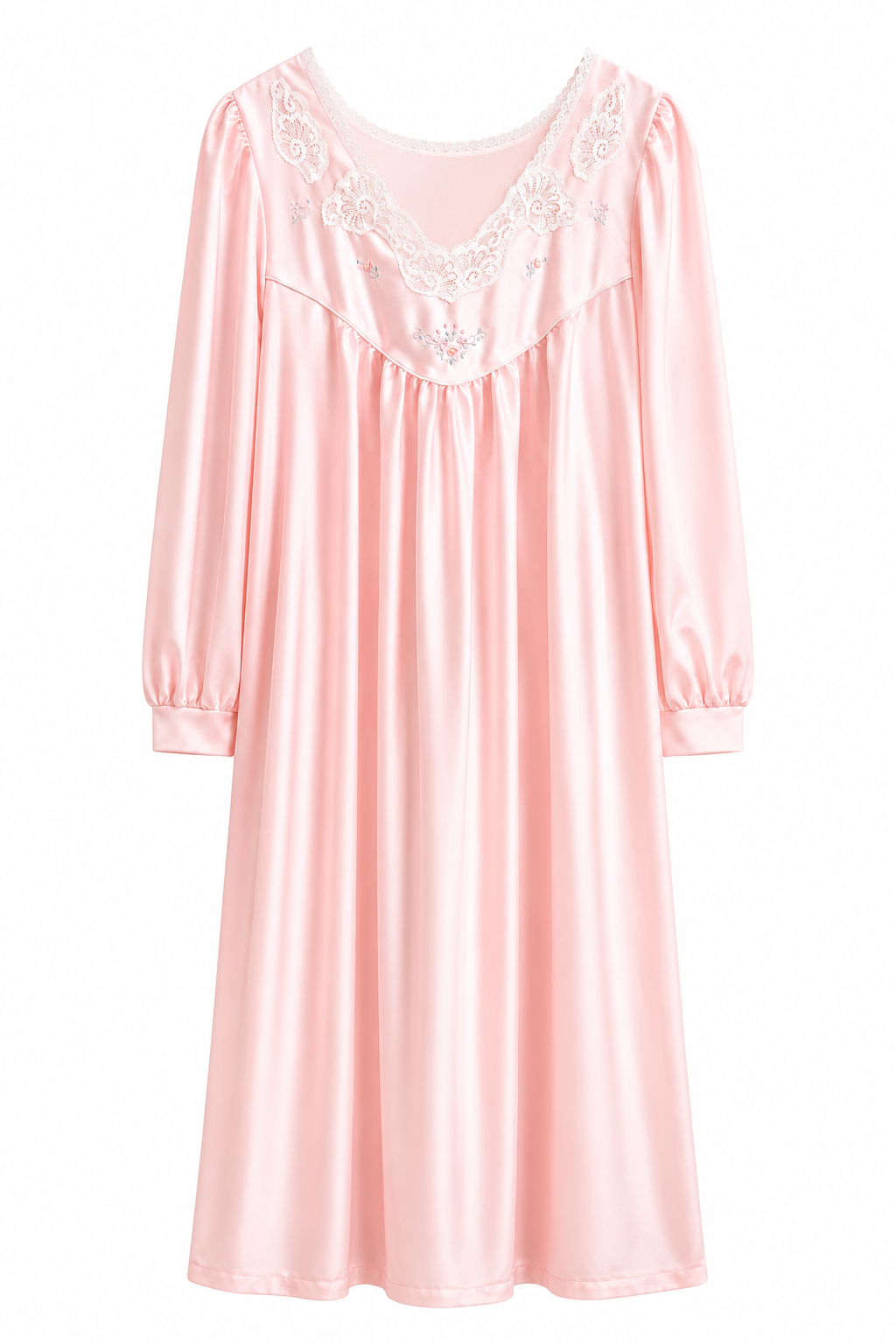 Vintage Pink Lace Trim Short Nightgown | Romantic Cottagecore Sleepwear (size M)