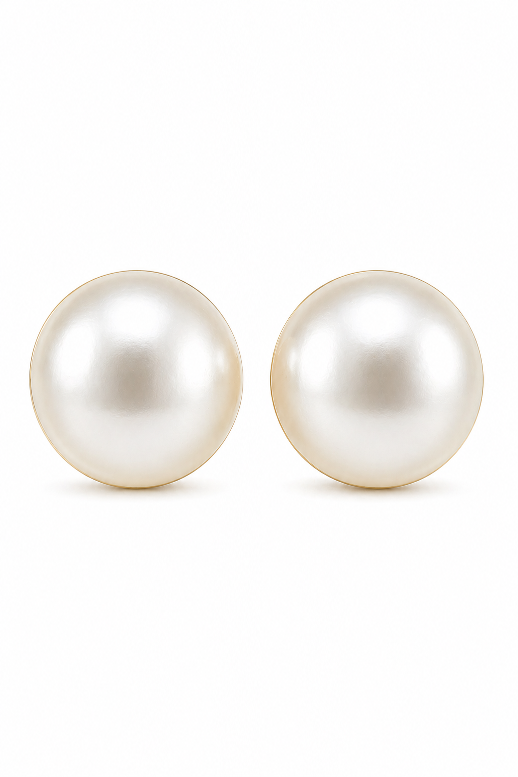 Vintage Oversized Faux Pearl Stud Earrings | Classic Round Statement Earrings
