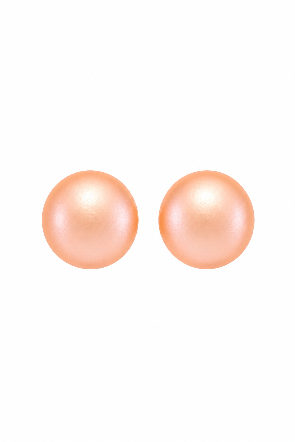 Vintage Pastel Peach Faux Pearl Button Clip-On Earrings