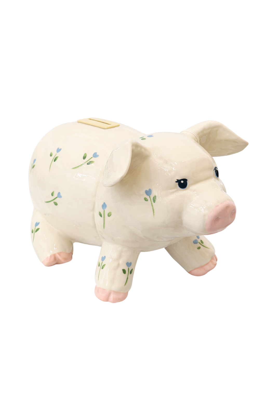 Bluebell Cottage Piggy Bank | Vintage Hand-Painted Pig