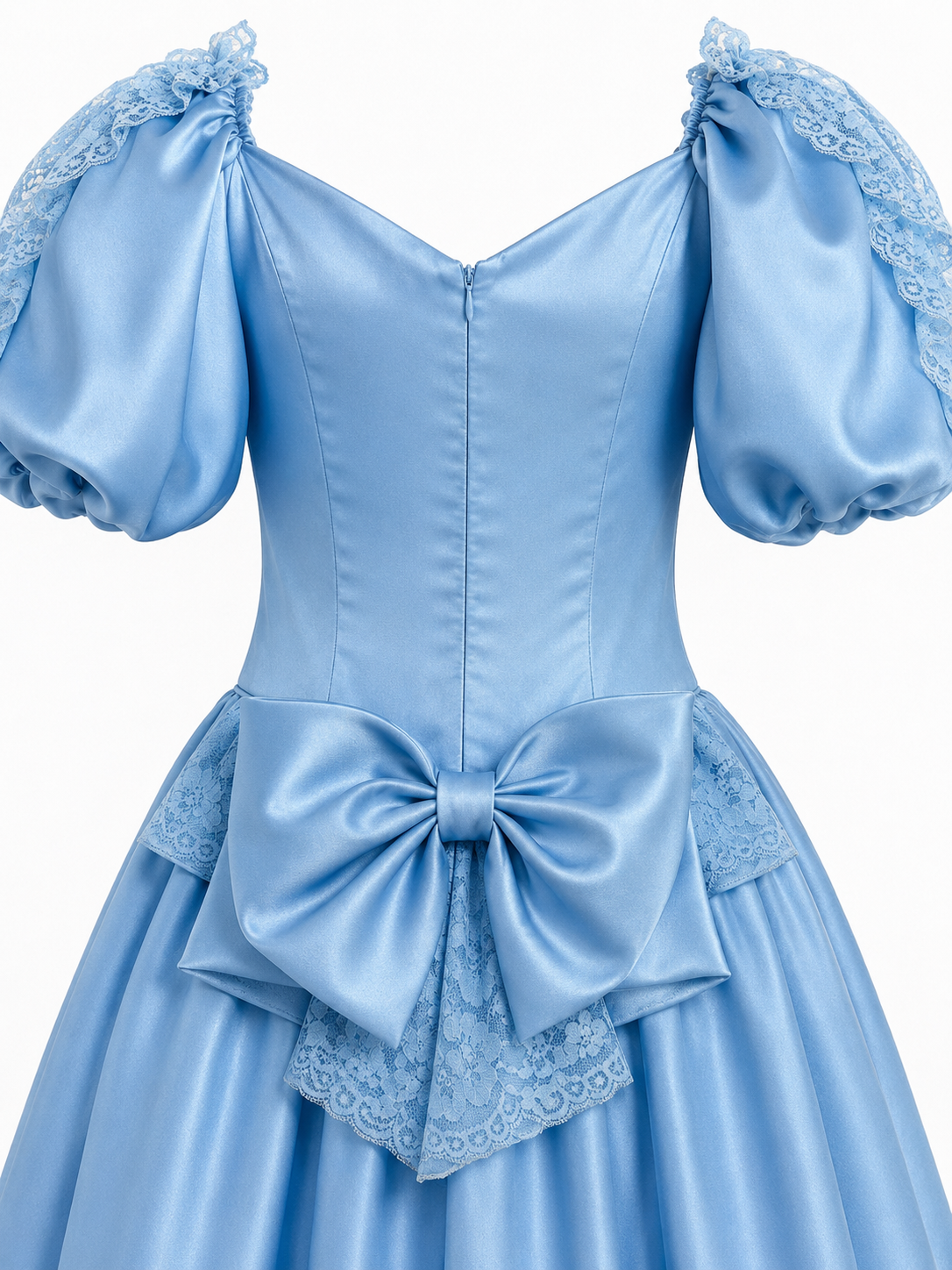 Vintage 1980s Powder Blue Puff Sleeve Gown | Romantic Princess Formal Dress | Size Small