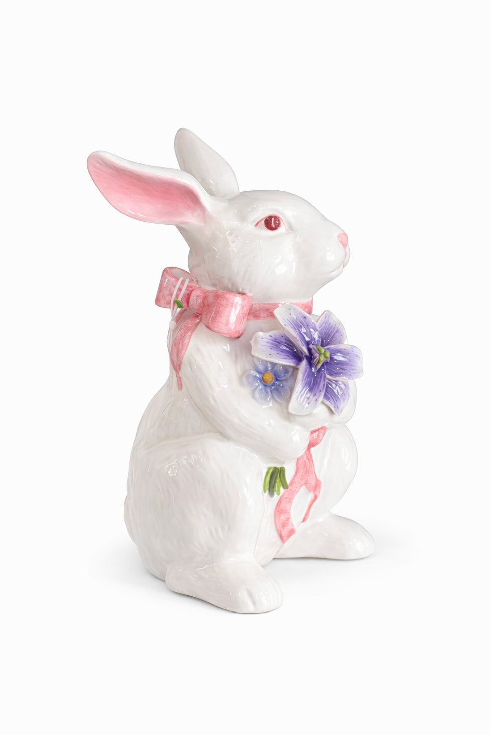 Vintage-Inspired Porcelain Easter Bunny with Lavender Bloom |Sweet Spring Keepsake