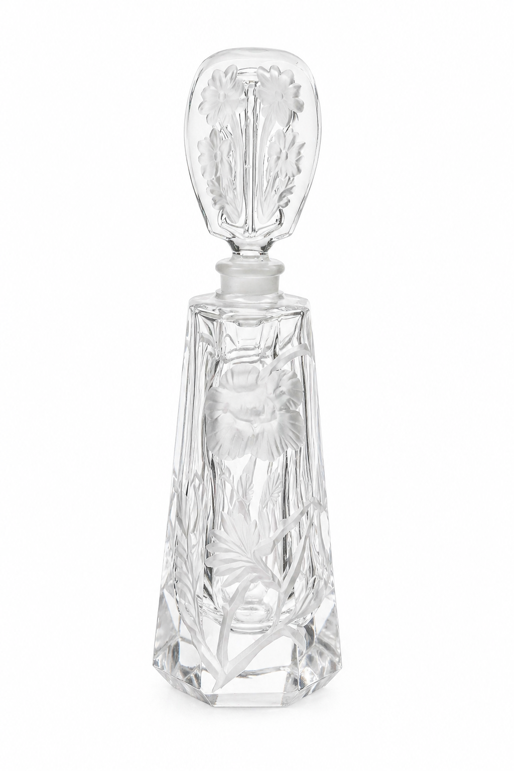 1950s IRICE Hand-Cut Crystal Perfume Bottle | Rare Japanese Vanity Decanter