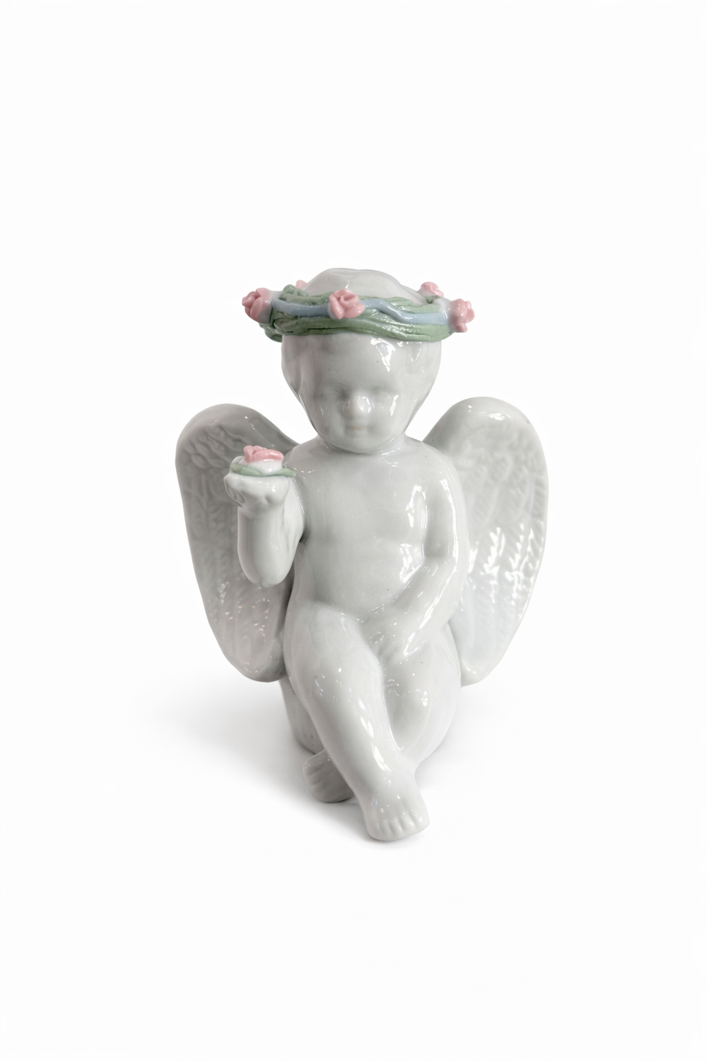 Sitting Cherub Trinket Angel | Edge Display Porcelain Figurine