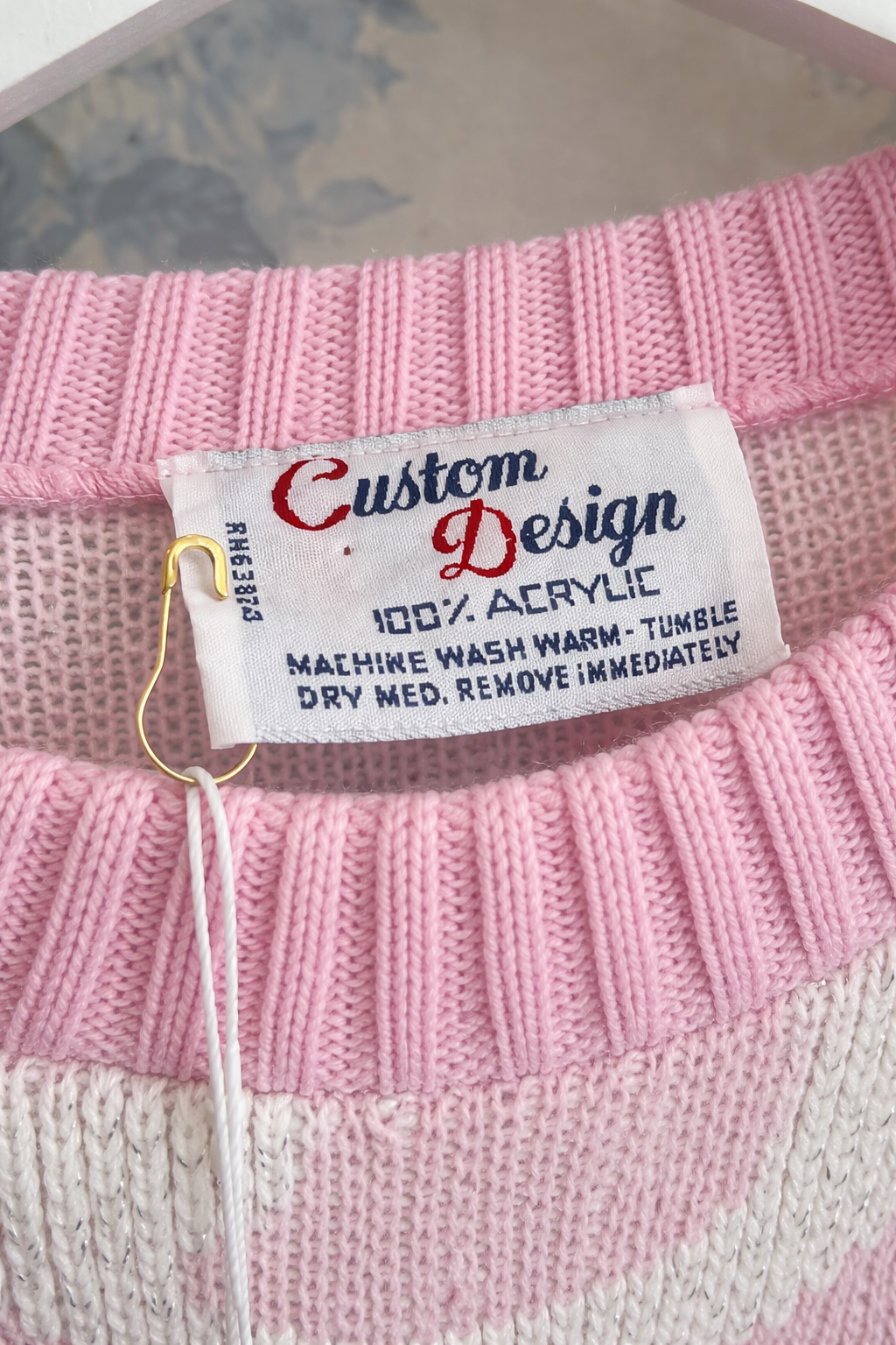 Vintage 1980s Pastel Knit Sweater, Soft Acrylic, Stretchy Fit, Spring/Easter Cottagecore | M/L