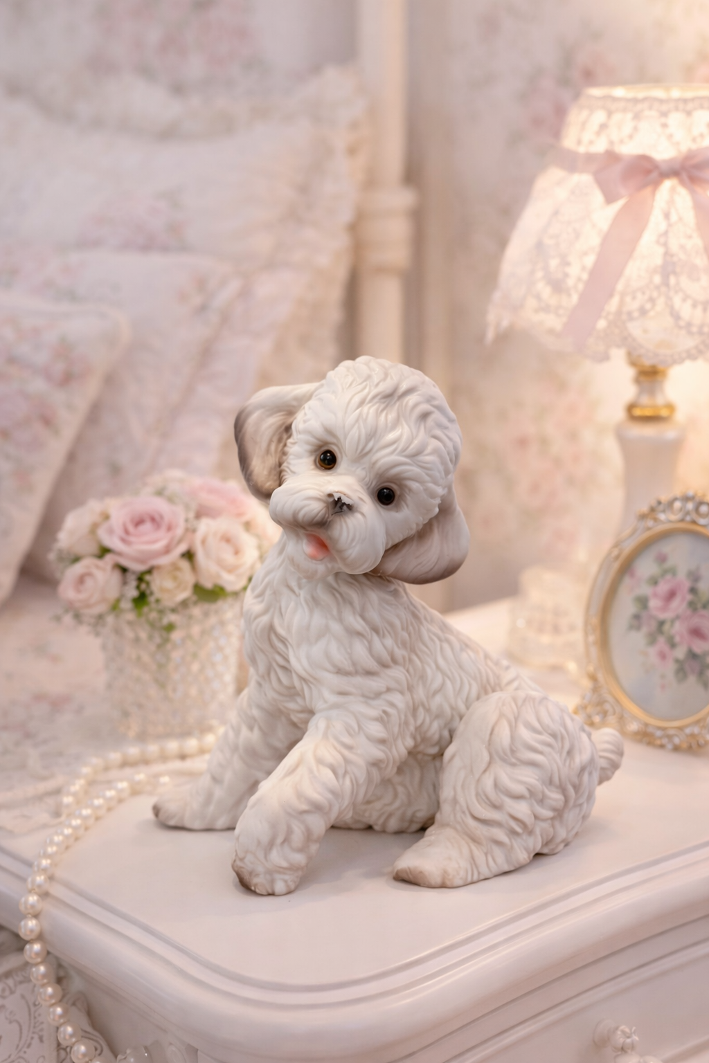 Vintage Royal Crown Poodle Figurine (1950s–1960s) | Porcelain Dog Statue, Made in Japan